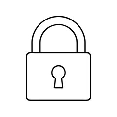 lock icon, lock line art - simple line art of lock, perfect for lock logos and icons
