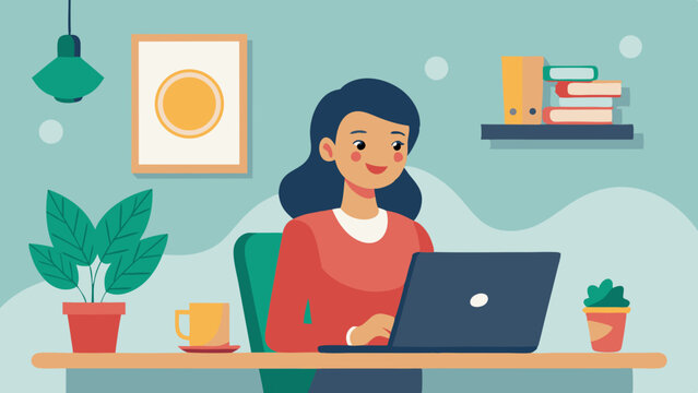 woman working on laptop