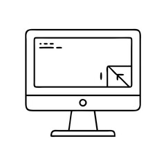 monitor icon, monitor line art - simple line art of monitor, perfect for monitor logos and icons