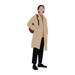 Faceless Fashion Illustration of a Modern Man Wearing a Coat