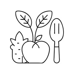 plant based food icon, plant based food line art - simple line art of plant based food, perfect for plant based food logos and icons