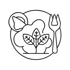 plant based food icon, plant based food line art - simple line art of plant based food, perfect for plant based food logos and icons