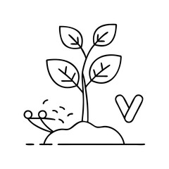plant growing icon, plant growing line art - simple line art of plant growing, perfect for plant growing logos and icons