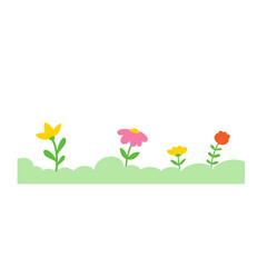 Green grass with flowers illustration 