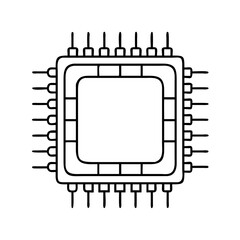 processor chip cpu icon, processor chip cpu line art - simple line art of processor chip cpu, perfect for processor chip cpu logos and icons