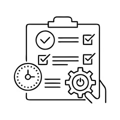 project management icon, project management line art - simple line art of project management, perfect for project management logos and icons