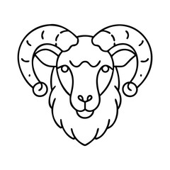 ram icon, ram line art - simple line art of ram, perfect for ram logos and icons