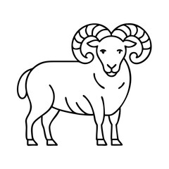 ram icon, ram line art - simple line art of ram, perfect for ram logos and icons