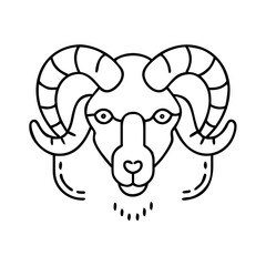 ram icon, ram line art - simple line art of ram, perfect for ram logos and icons