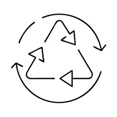 recycle icon, recycle line art - simple line art of recycle, perfect for recycle logos and icons