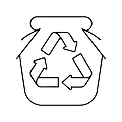 recycle icon, recycle line art - simple line art of recycle, perfect for recycle logos and icons