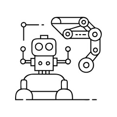 robotics icon, robotics line art - simple line art of robotics, perfect for robotics logos and icons