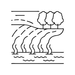 river icon, river line art - simple line art of river, perfect for river logos and icons