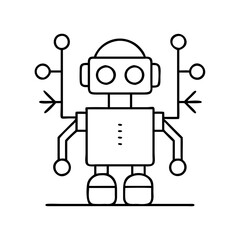 robotics icon, robotics line art - simple line art of robotics, perfect for robotics logos and icons