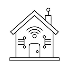 smart home icon, smart home line art - simple line art of smart home, perfect for smart home logos and icons