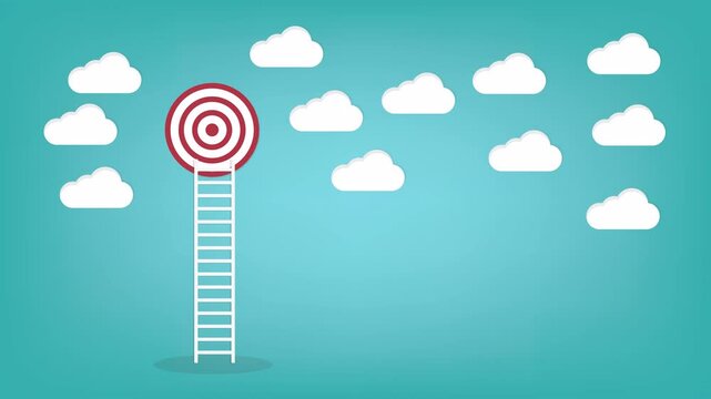 Ladder leading to the aim. The concept of achieving the goal