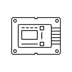 ssd icon, ssd line art - simple line art of ssd, perfect for ssd logos and icons
