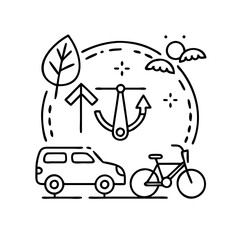 sustainable transport icon, sustainable transport line art - simple line art of sustainable transport, perfect for sustainable transport logos and icons