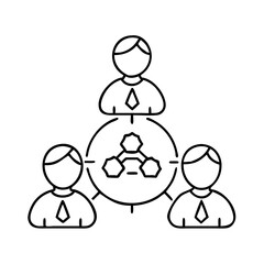 teamwork icon, teamwork line art - simple line art of teamwork, perfect for teamwork logos and icons