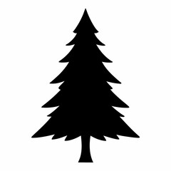 Fir Tree silhouette icon on white background