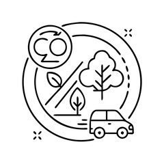 zero emissions icon, zero emissions line art - simple line art of zero emissions, perfect for zero emissions logos and icons