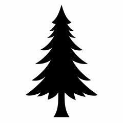 Fir Tree silhouette icon on white background