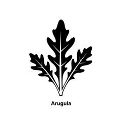 Arugula Leaf in Silhouette: A simple and elegant silhouette of an arugula leaf. Showcasing the unique shape and texture of this popular salad green. 