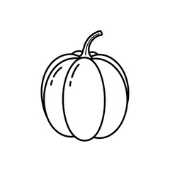 Pumpkin Line Art: Simple line drawing of a whole pumpkin, perfect for fall designs and Thanksgiving themes.  