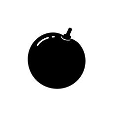 Black silhouette of Balloon: This image captures a simple and elegant black silhouette of a balloon, perfect for various design applications.