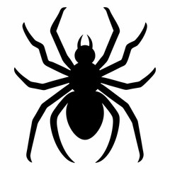 Black Spider Vector Icon Design