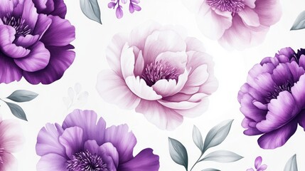Fototapeta premium Delicate purple and pink floral pattern.