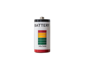Single AA or AAA Battery Cell with Full Charge Level and Voltage Indicator isolated on a white background, cutout, PNG