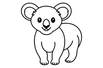 Modern Koala Line Illustration