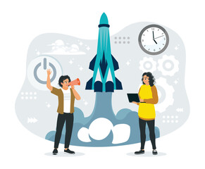 Naklejka premium Business people start planning and strategizing business projects.