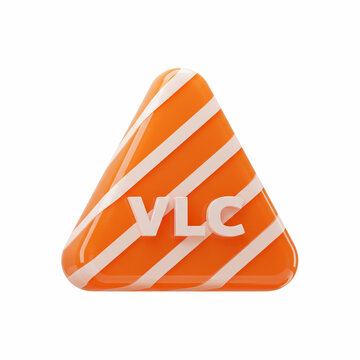 3d vlc icon on a white background 
