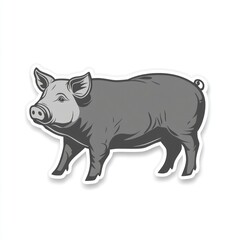 Fototapeta premium Simple illustration of a pig, background, poster, or graphic design