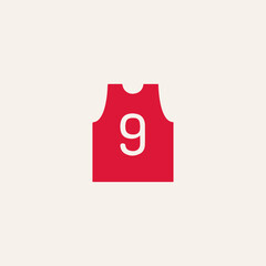 Basketball jersey icon flat vector design