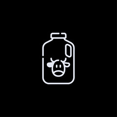 Milk bottle icon flat vector design