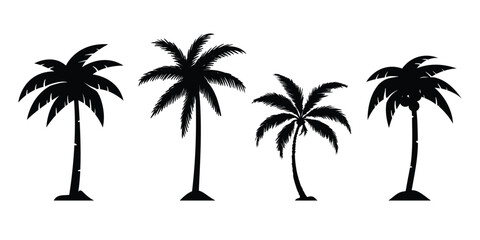 Obraz premium Silhouettes palm tree illustration vector