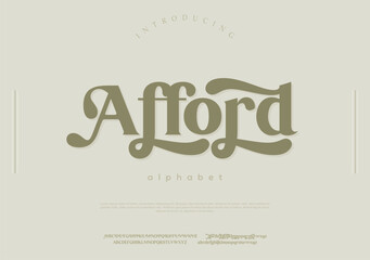 Elegant Font Uppercase Lowercase and Number. Classic Lettering Minimal Fashion Designs. Typography modern serif fonts regular decorative vintage concept. vector illustration