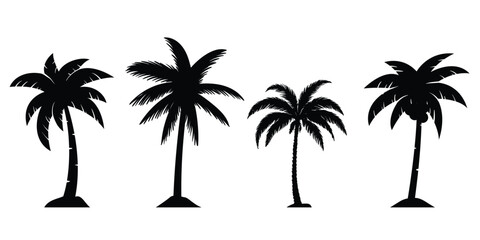 Silhouettes palm tree illustration vector