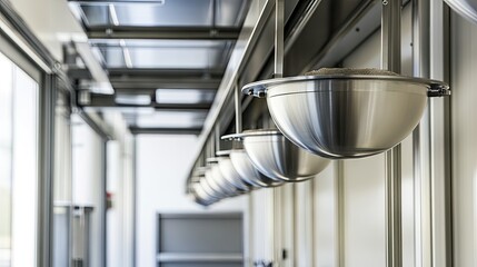 Obraz premium Overhead conveyors transporting raw materials to melting units