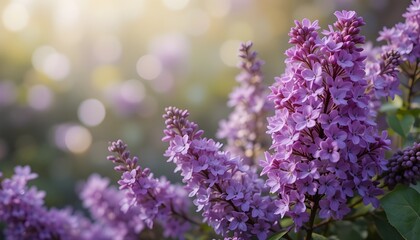 Floral Spring Background with Purple Lilac Flowers Design