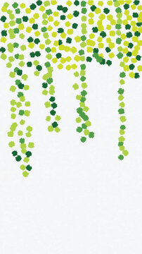 vector illustration of a green background with dot flowers