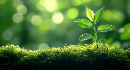 A delicate seedling is paired with a glass globe, representing the intricate relationship between the Earth's ecosystem and the fragile process of development