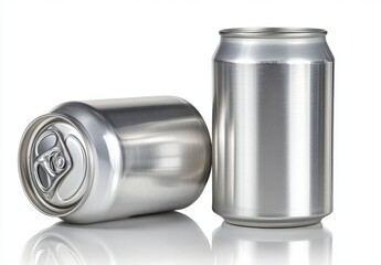 Cool Beverage Refreshment is embodied in an aluminum can that has been perfectly crafted to hold a cool beverage, featuring a fresh metallic shine and resting elegantly to hint at the pleasure and