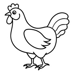 Clean Chicken Line Art Design