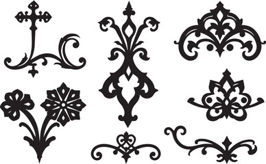 A set of elements, symbols, ornaments, mandalas. Hand drawn vector illustration