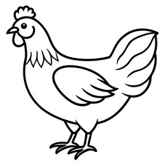 Clean Chicken Line Art Design