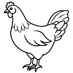 Clean Chicken Line Art Design